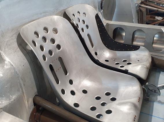 Bucket seats fitted in the cockpit of the 550