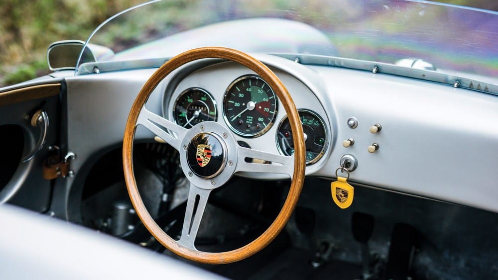 Wood-rimmed wheel and period dials