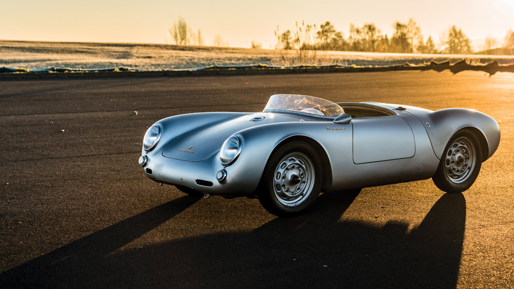 The Porsche 550 Toolroom Copy at golden hour