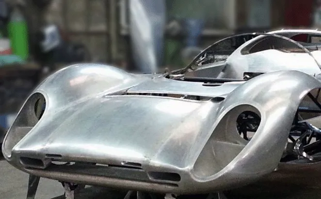 Teraluce — bare-metal body in the workshop